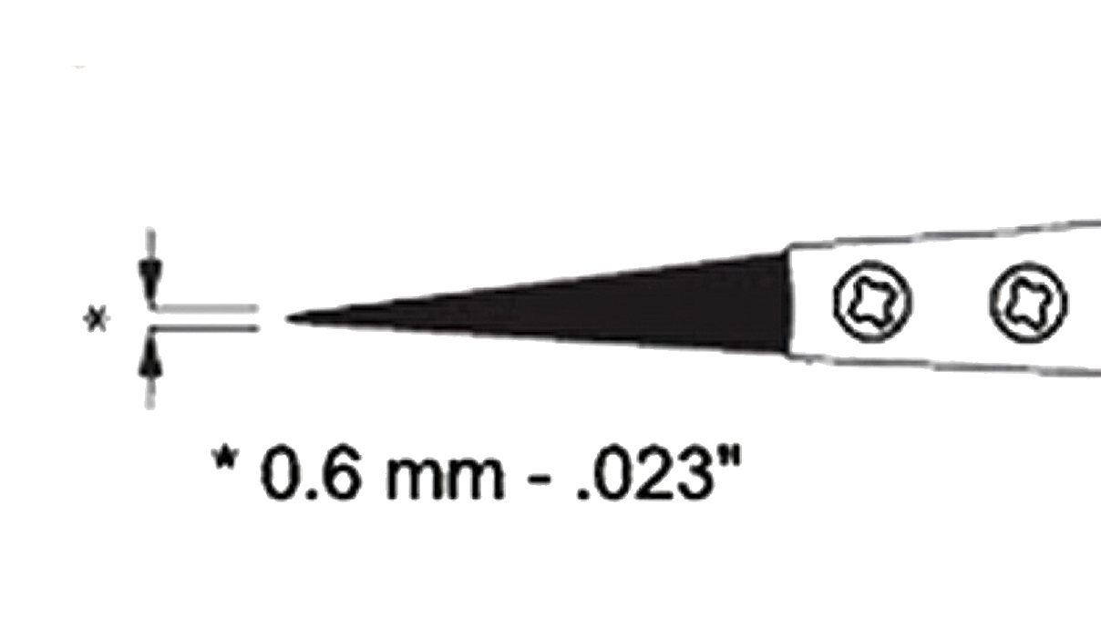 Replacement tips for tweezers 1404-SA, white synthetic tip, stainless steel handle, plastic version