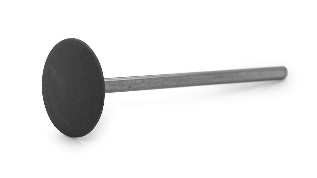 Polierer Eveflex, dunkelgrau, Linse, Ø 14,5 x 2,5 mm, mittel, Korn grob, HP-Schaft