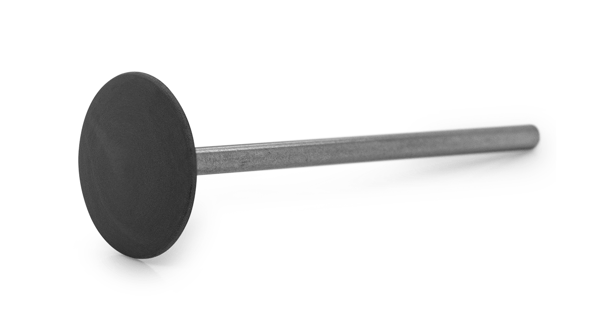 Polisher Eveflex, dark grey, lens, Ø 14,5 x 2,5 mm, medium, grain coarse, HP-shank