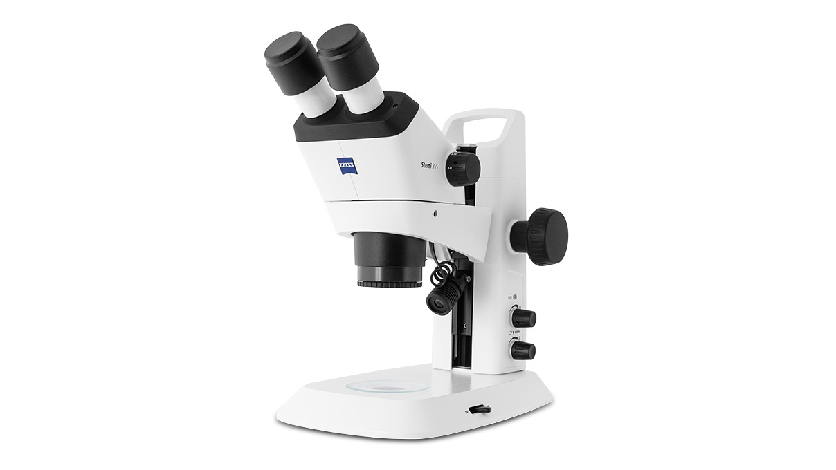 Stereomikroskop Stemi 355, Mikroskop-Set EDU, binocular, Zoompositionen 0,72x bis 4x, Spot-Leuchte C
LED, Stativ C EDU
