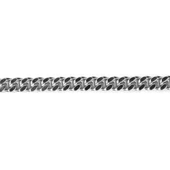 Pocket watch chain, flat curb chain 1,7 mm, nickel-plated brass, length 30 cm