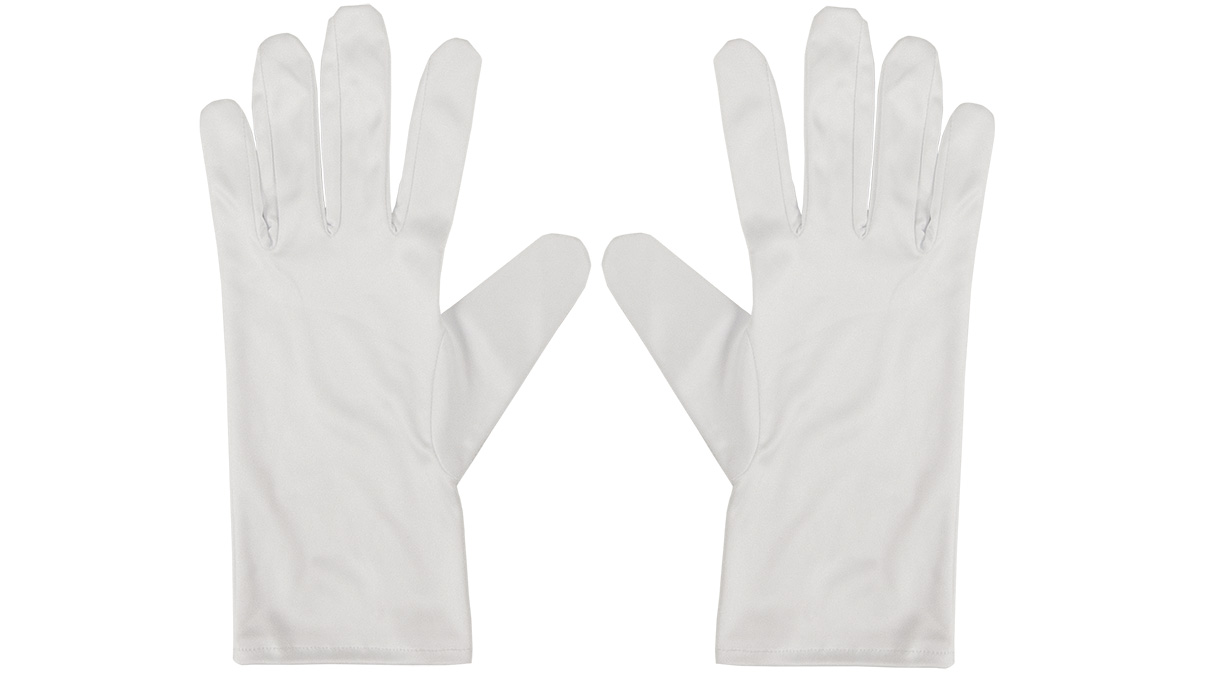 Bergeon 7861-B microfiber gloves, white, size M