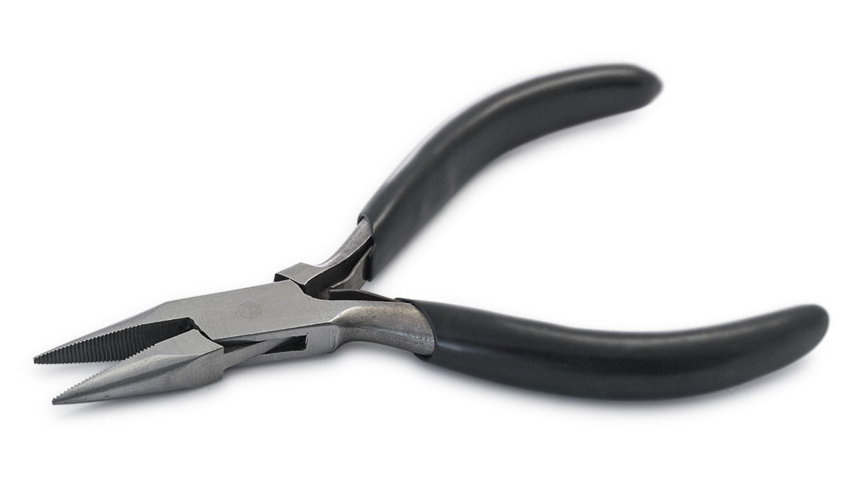 Chain nose pliers, serrated jaws, length 120 mm