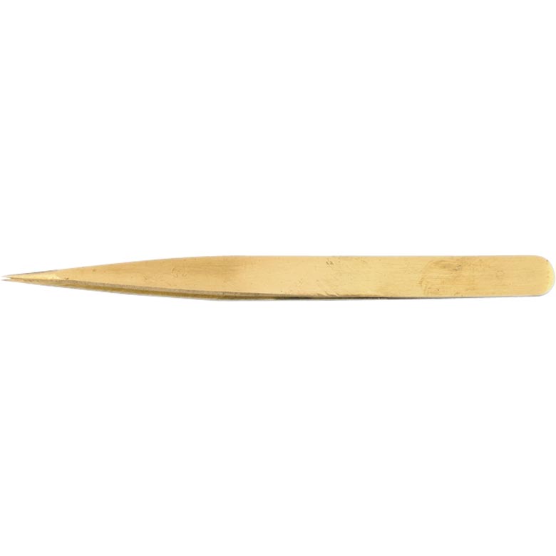 Tweezers, brass, antimagnetic, 128 mm