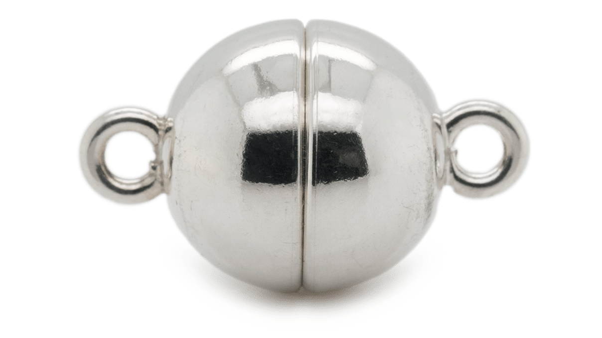 Magnetische slotje, bolvorm, Ø 8 mm, 925/- zilver