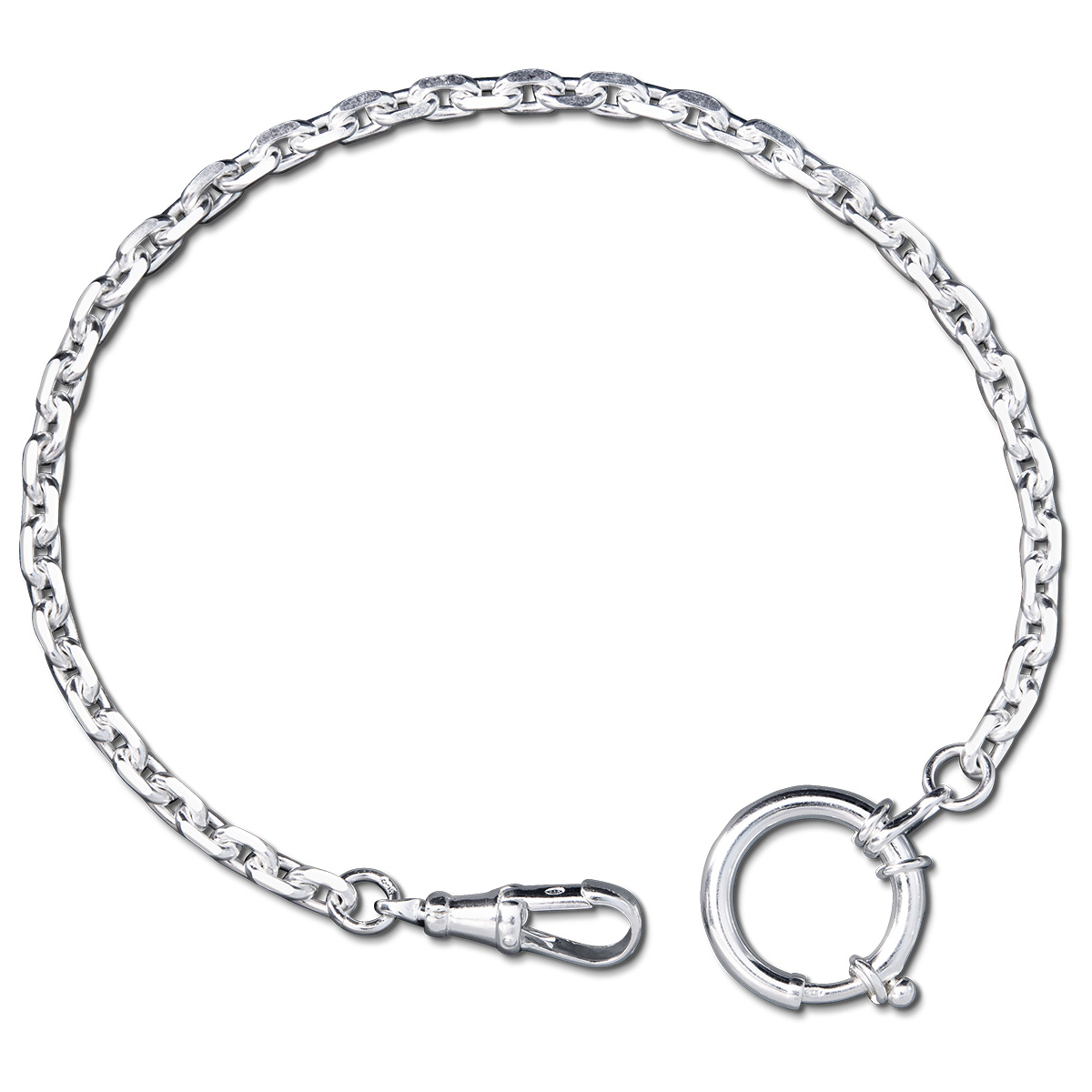 Cadena para relojes de bolsillo, cadena del ancla Ø 1,5 mm, 925/- plata, longitud 25 cm