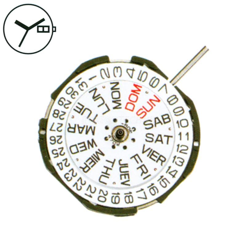 AU-Werk Miyota 2105 10 1/2''' DAY/DATE6 SC Quarz (377 | SR626SW)