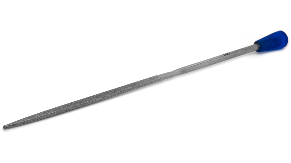 Diamond-needle-file, flat pointed, grain D 91, coating 70 mm, length 140 mm