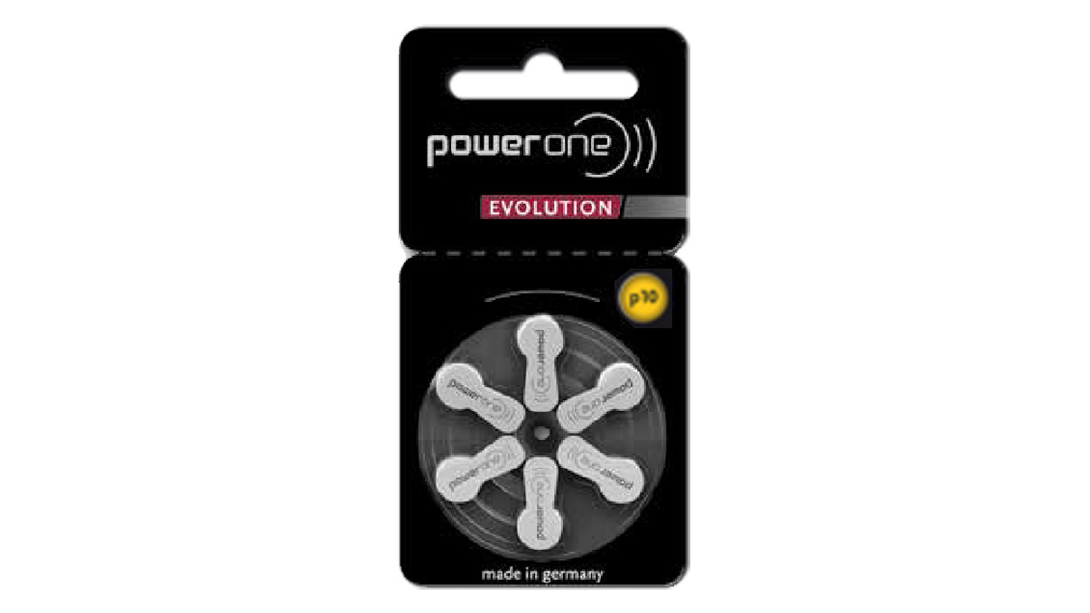 Power One Evolution 6 Hearing aid batteries Zinc Air No. 10, blister, Mercury Free