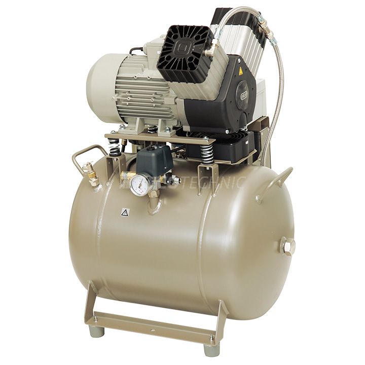 Ekom compressor DK50 2V/50, 6 - 8 bar, 50 l tank size, oil-free, 230V/50Hz