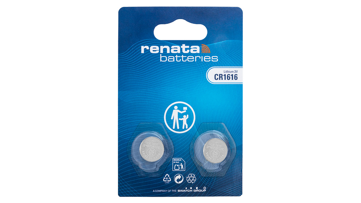 Renata CR1616 Lithium‑Knopfzelle, 3 V, nicht wiederaufladbar, 2er Blister