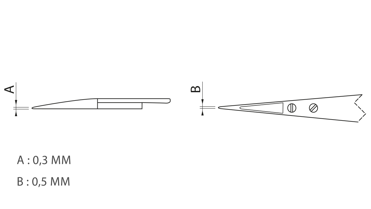 Dumont Dumoxel Pinzette mit auswechselbaren Holzspitzen, Griff aus antimagnetischem Stahl