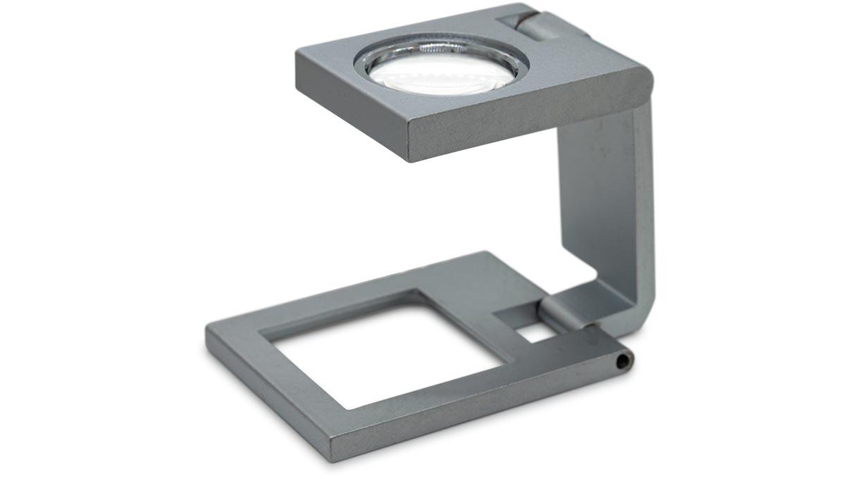 Eschenbach 1256 linen tester, metal, lens Ø 15 mm, biconvex, magnification 8x