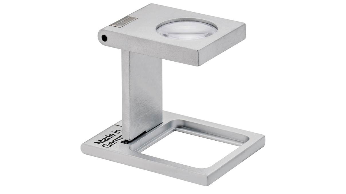 Eschenbach 1256 cuentahilo, metál, lente Ø 15 mm, biconvexa, aumento 8x