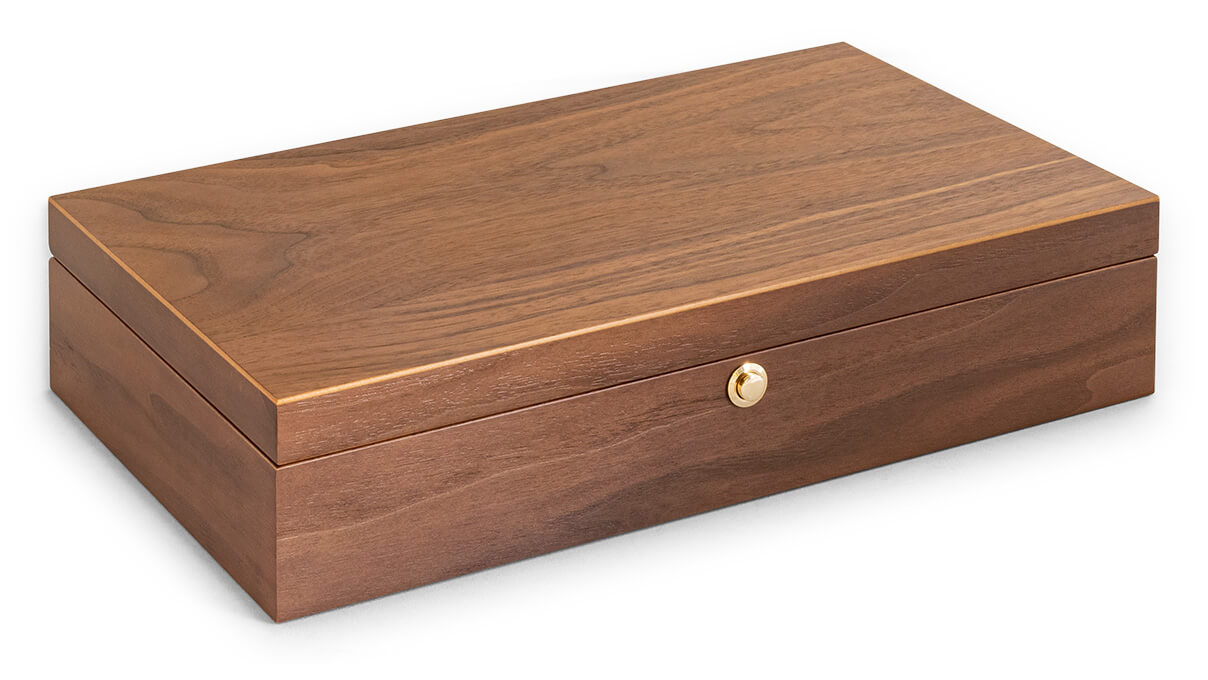 Watch collector box for 10 watches, walnut, matt