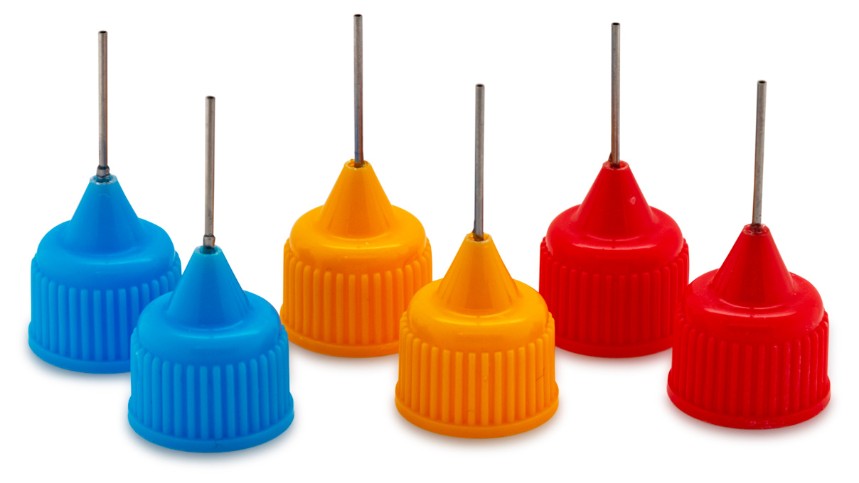 Assortment of needle cap range for bottles, 6 pieces