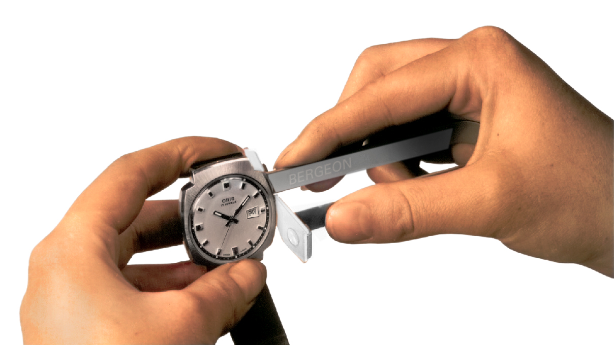 Bergeon 5477 Tang voor het instellen van de tijd zonder krassen achter te laten,
afneembare bekken