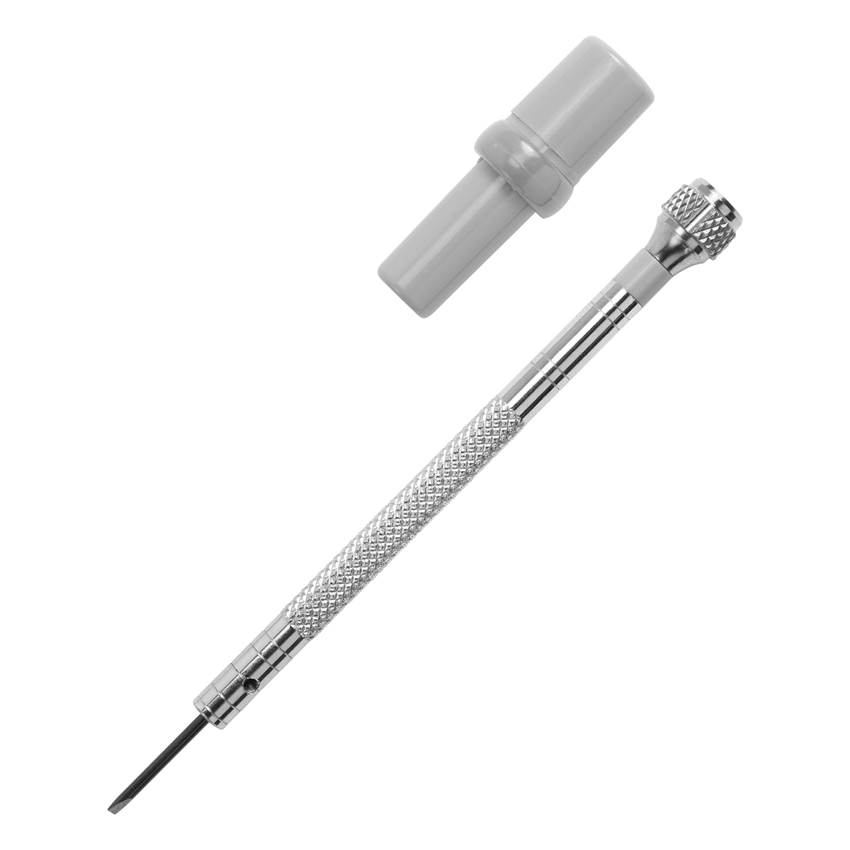 Basic Schraubendreher, Schlitz, 1,4 mm, V-Schliff, grau, 4 Ersatzklingen