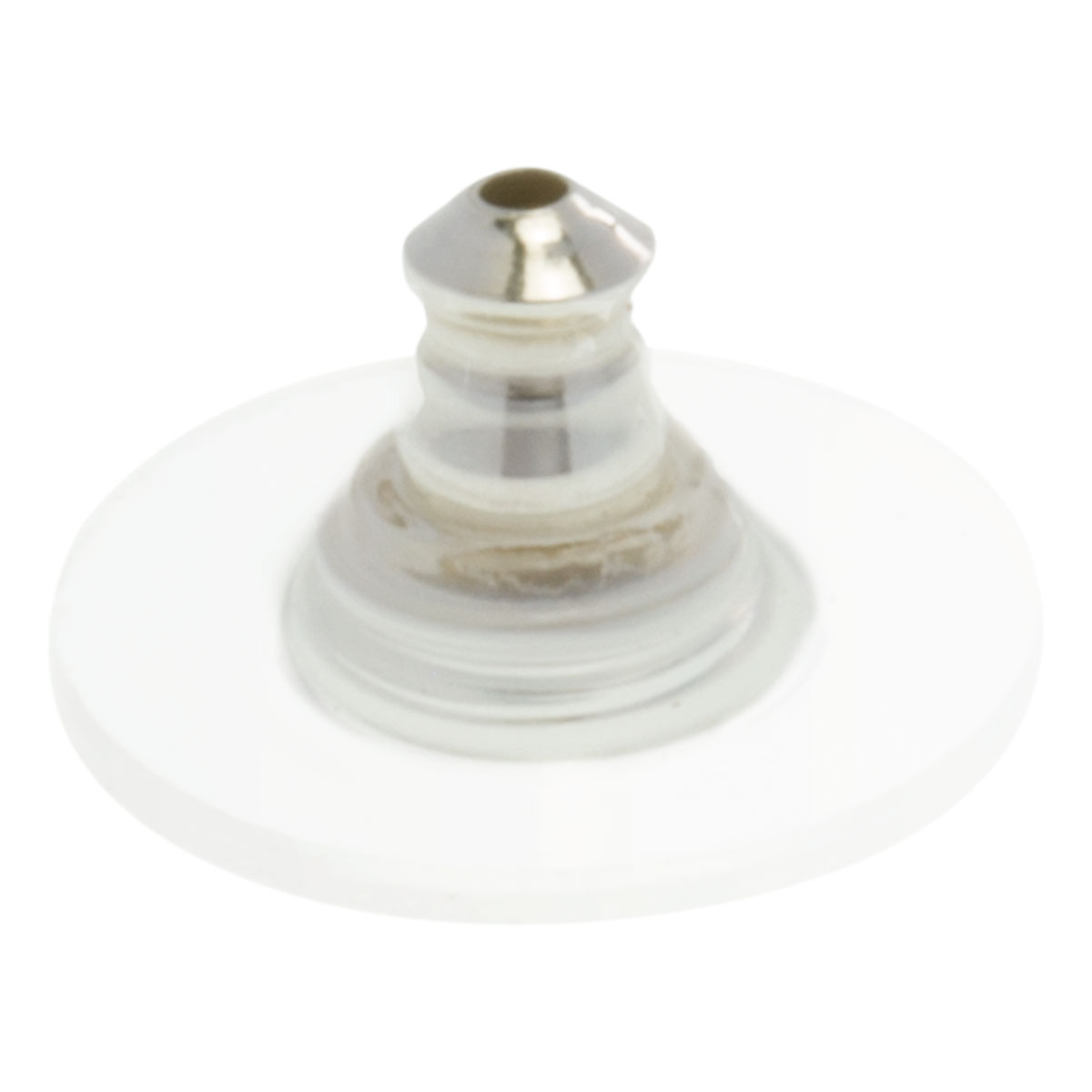 Cierre Poussette con placa de plástico, plateado, Ø 12,0 mm