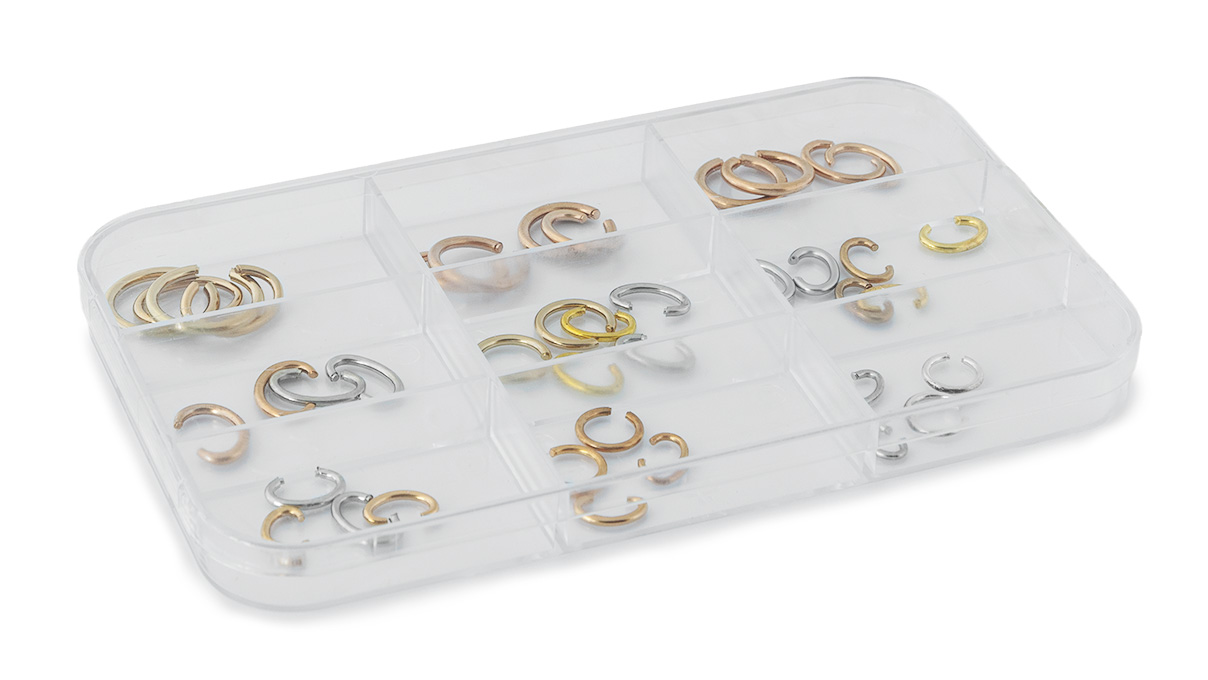 Assortiment zakhorlogebeugels, ovaal en rond, 40 stuks