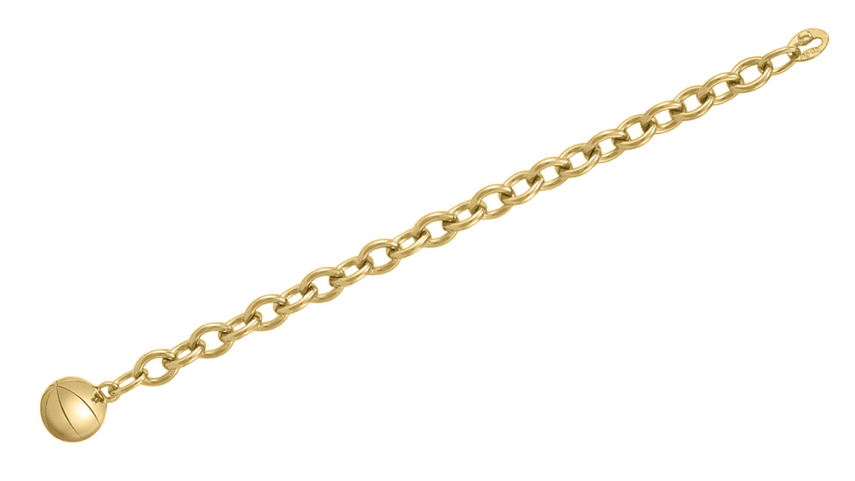 Verlängerungskettchen 925/- Silber vergoldet mit Kugel Ø 6 mm L 7,5 cm Drahtprofil kleine Glieder