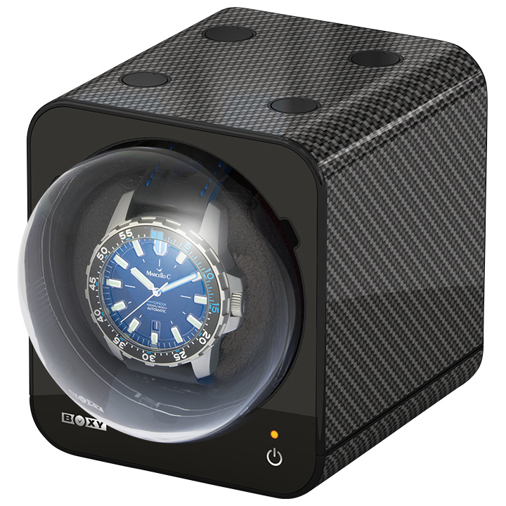 Boxy Fancy Brick watch winder, carbon, without adapter