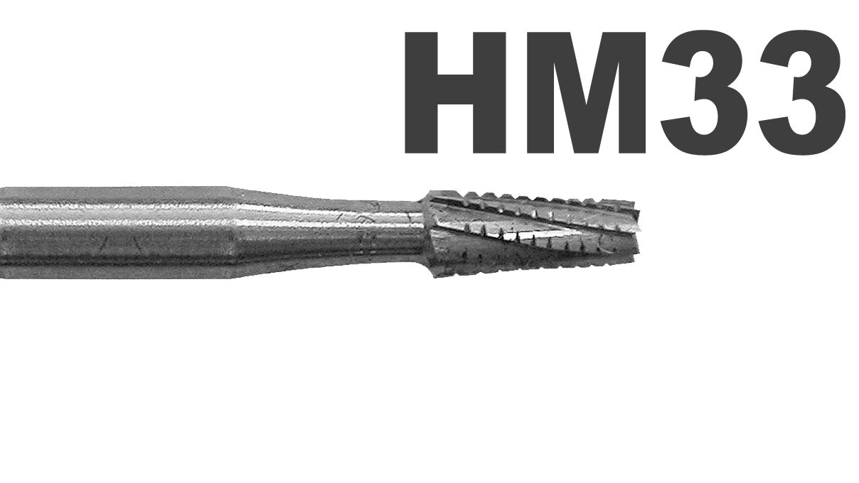 Walzenfräser Type HM 33 konisch mit Querhieb Kopf Ø 1,2 mm