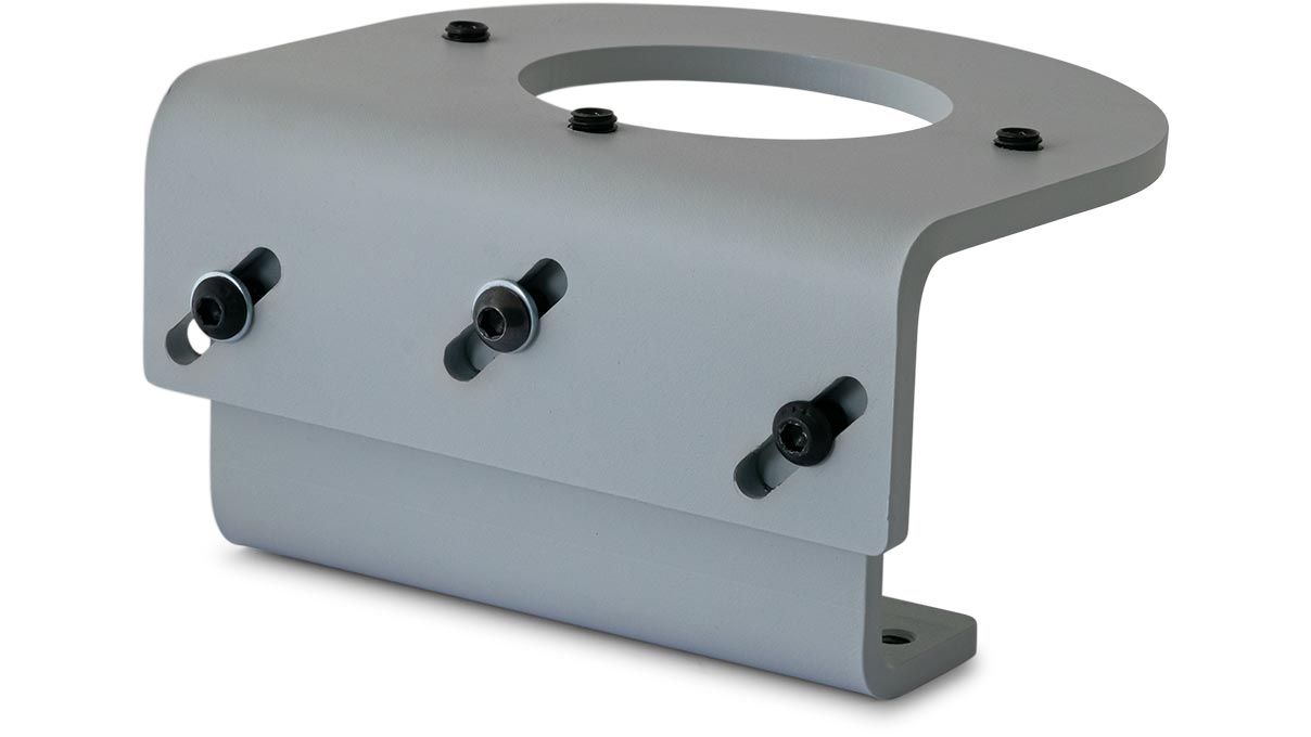 Podiumklem voor bevestiging van microscoopstatieven met opschroefbare plaat aan podia met een dikte
tot 66 mm