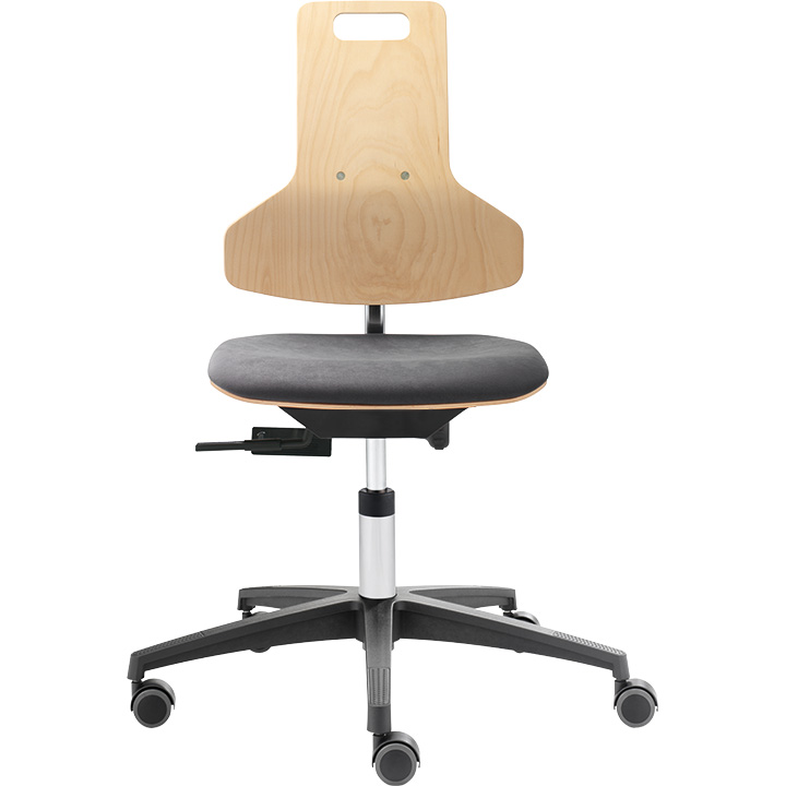 Dauphin swivel chair with wooden frame, fabric seat upholstery, seat height 48-64 cm, balance mechanism. manual seat tilt up to -12
°
