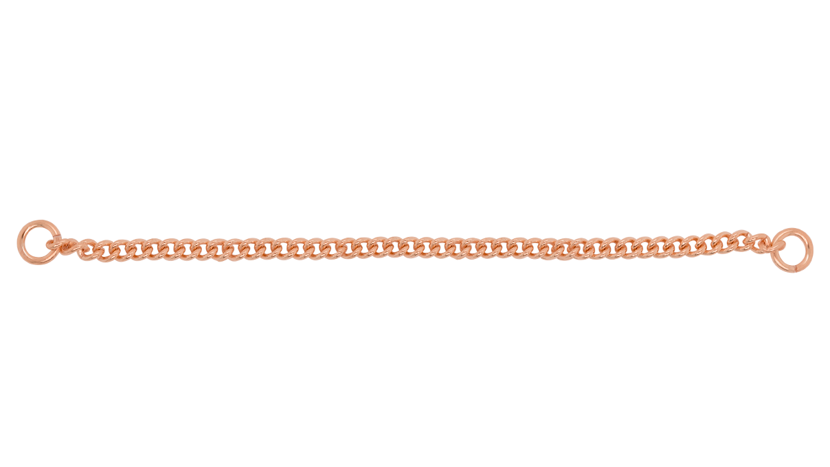 Safety chains with bolt ring 925/- silver 45/7 rose gold-plated
