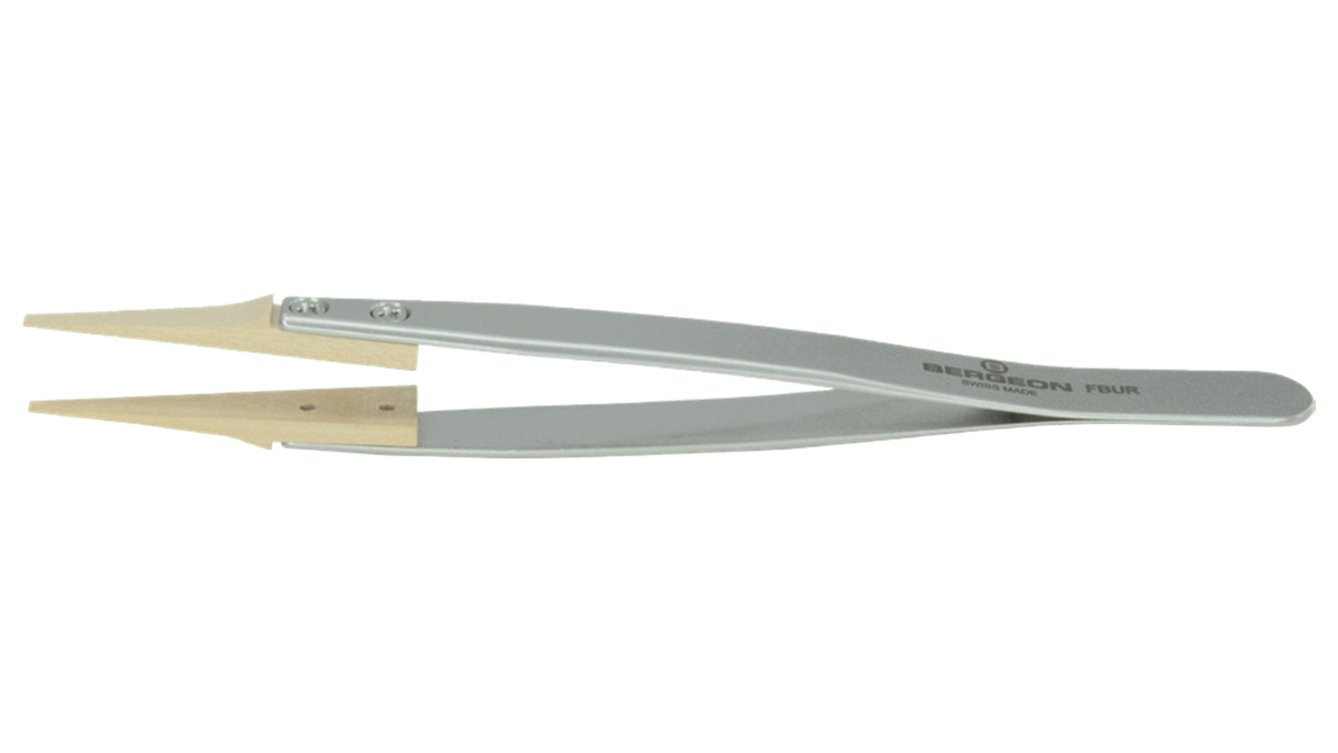 Bergeon 6571-BUR-F tweezers, wooden tips