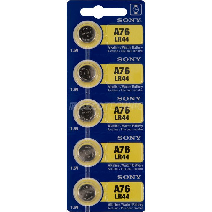 Murata Calculator batteries LR 44 (A76/V13GA) 0 % Mercury in Strippacking