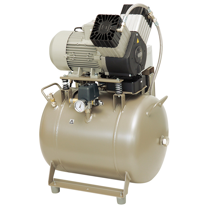 Ekom Kompressor DK50 2V/50S/M, 6 - 8 bar, 50 l, ölfrei, Schalldämmbox, Membrantrockner, 230V/50Hz