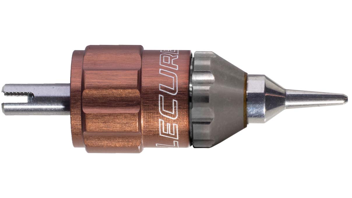 Lecureux Schraubendreherkopf Screw-On, einstellbar, Ø 2,5 mm, braun, mit Klingenhalter
