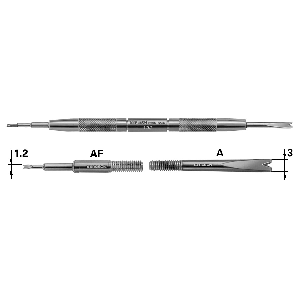 Bergeon  6767-SF gereedschap met fijne en standaard vorkje, 145 mm