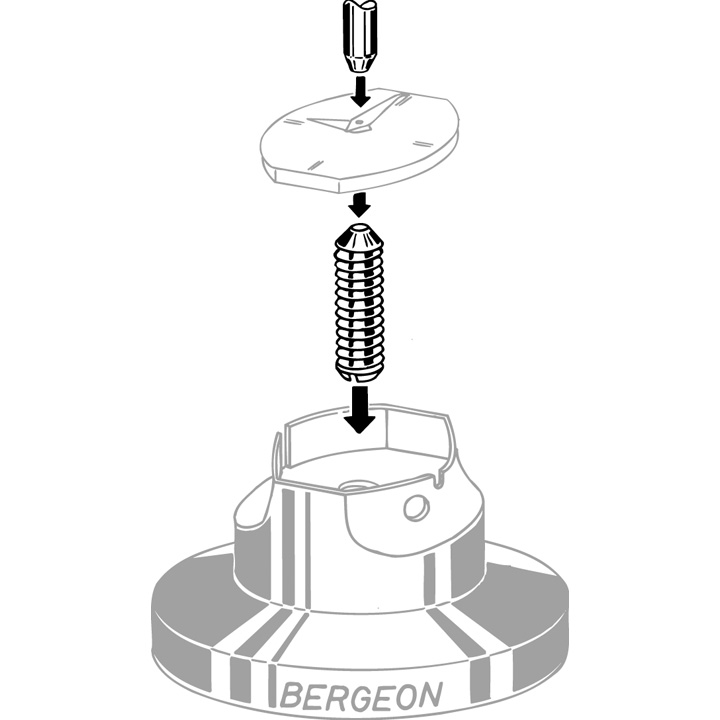 Bergeon 1997 DI 3346, Werkhalter, Edelstahl, 3 3/4 x 6 3/4'''