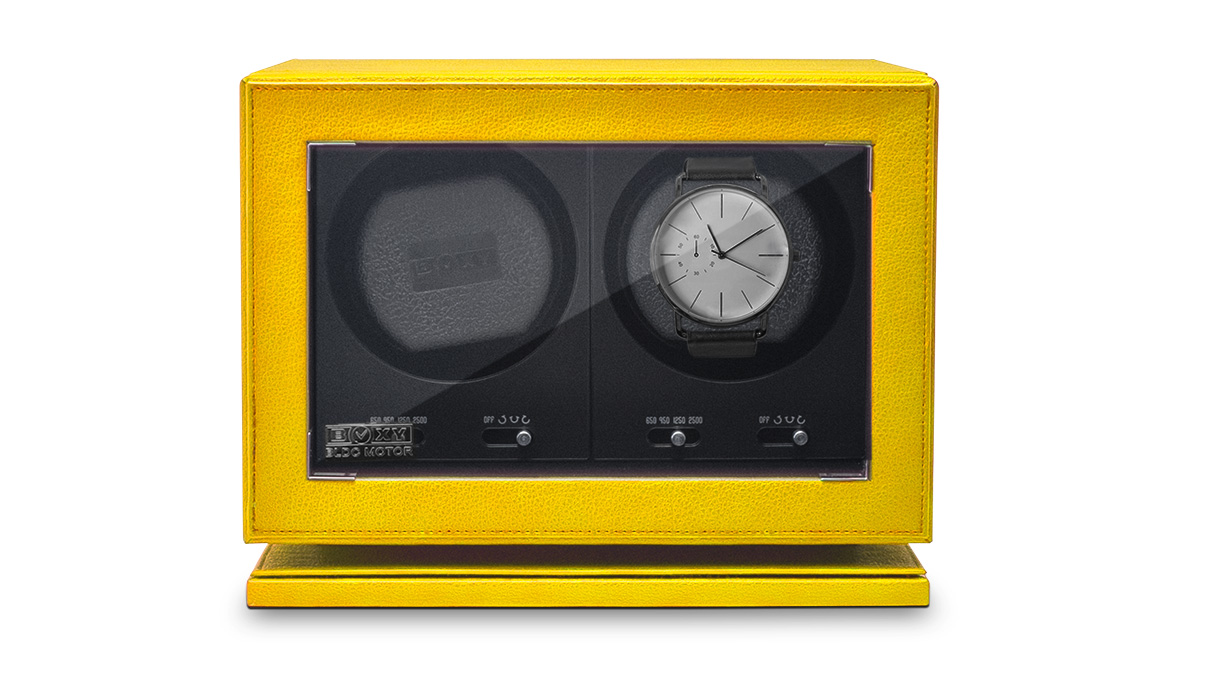 BLDC-B02 horlogeopwinder voor 2 horloges, geel