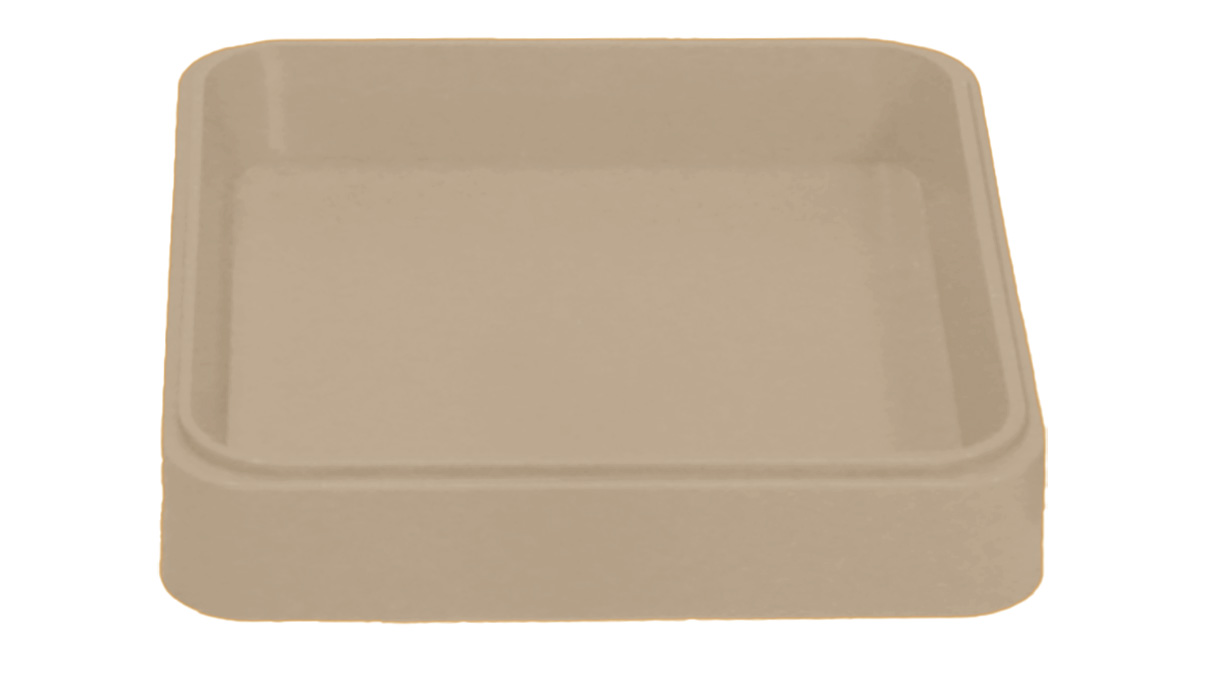 Bergeon 2378 C C Square tray made of synthetic material, acid-resistant, creme, 50 x 50 x 10 mm