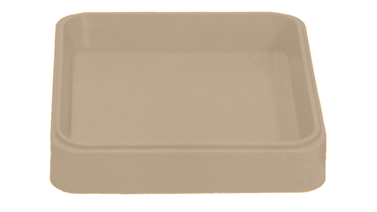 Bergeon 2379 CC Schale, beige, Kunststoff, quadratisch, 70 x 70 x 13 mm