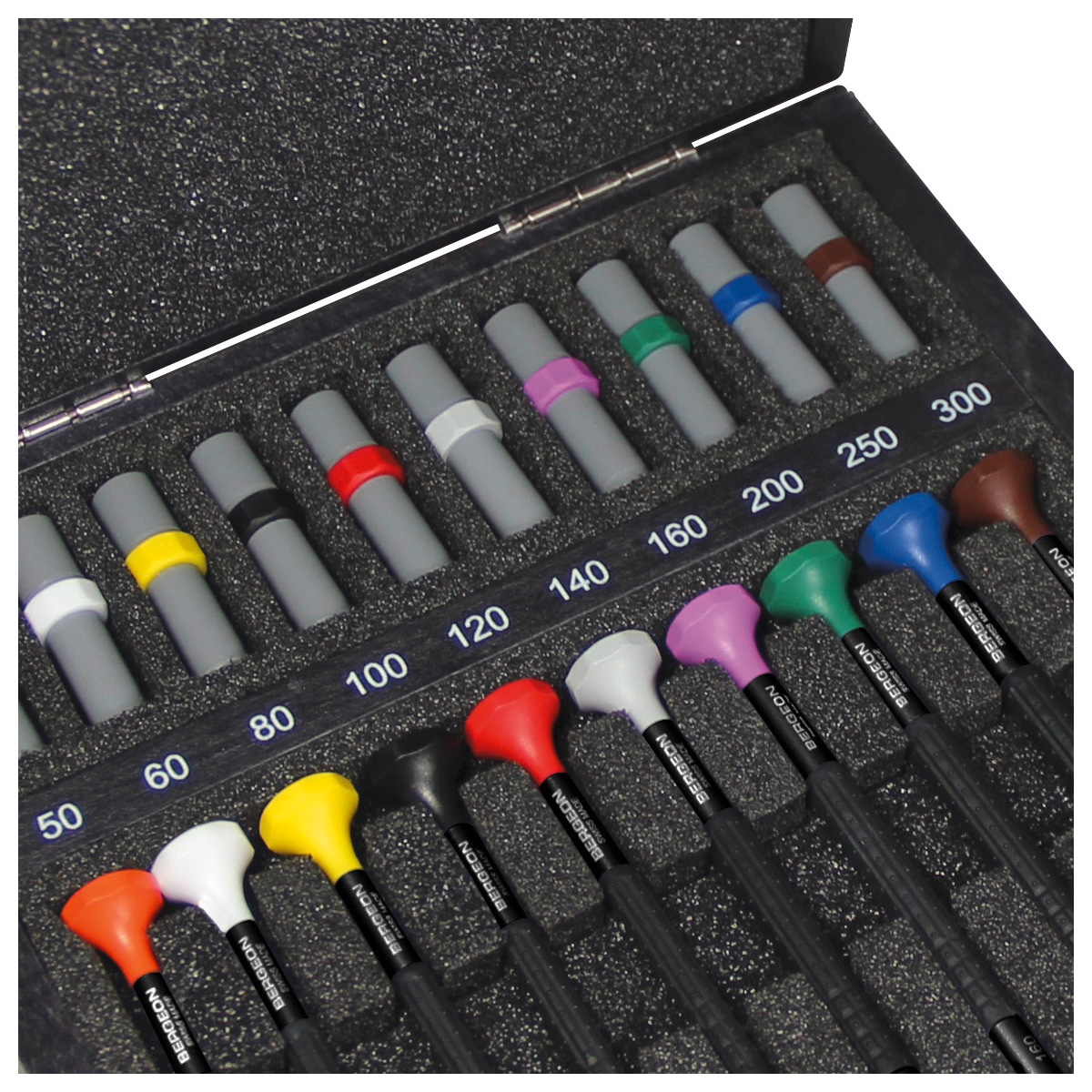 Bergeon 31081-AC10 assortment with 10 screwdrivers and spare blades, antimagnetic