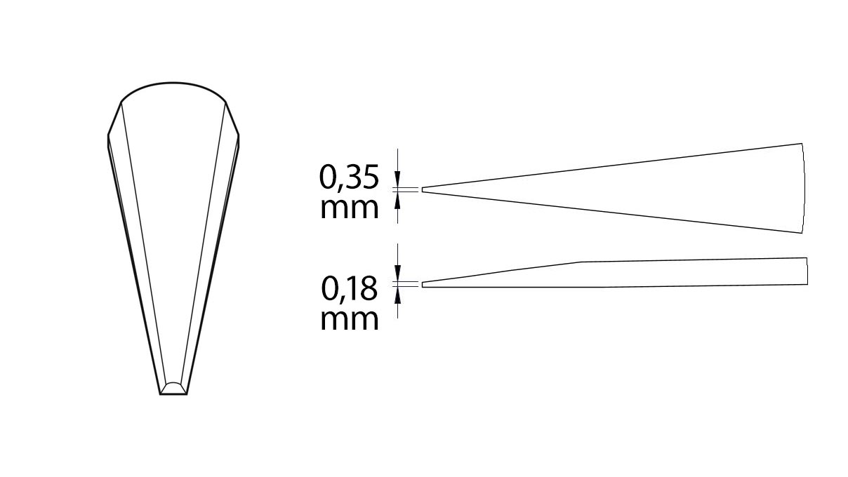 Beco Technic tweezers, Shape AM, Brass, BRA, 125 mm