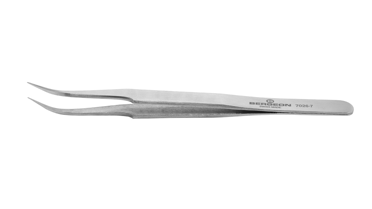 Bergeon 7026-7 tweezers type 7, curved, 80% nonmagnetic