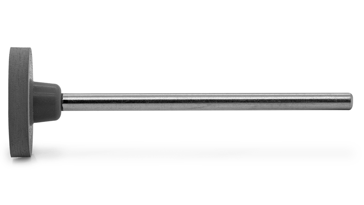Polijster Eveflex, donkergrijs, wiel, Ø 14,5 x 2 mm, medium, korrel grof, HP-schacht