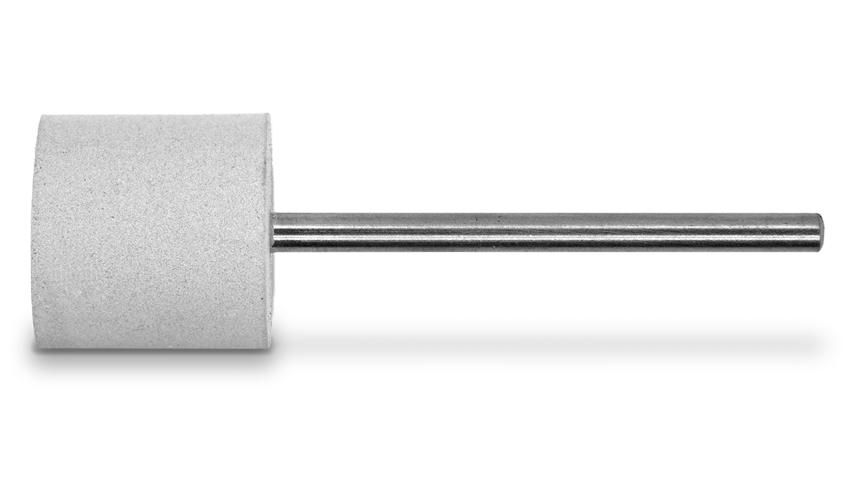 Polijster Universal, wit, cilinder, Ø 14 x 12 mm, zacht, korrel grof, HP-schacht