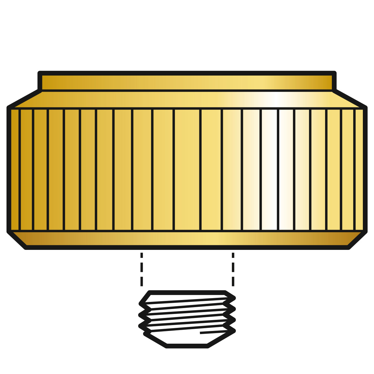 Crown Cabochon Flat 919 CF, 3 Micron yellow, Ø 4,0, Tube 2,0, thread 0,90, waterproof