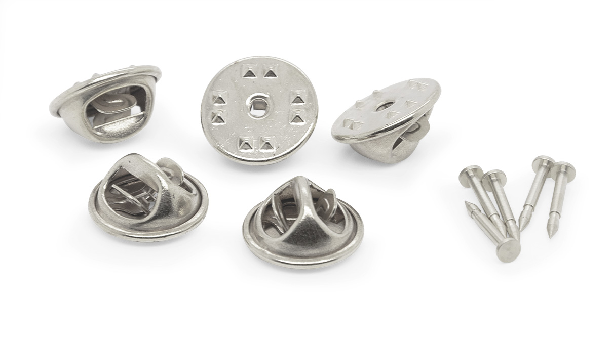 Pin-Brosche, Messing, Ø 11 mm, versilbert