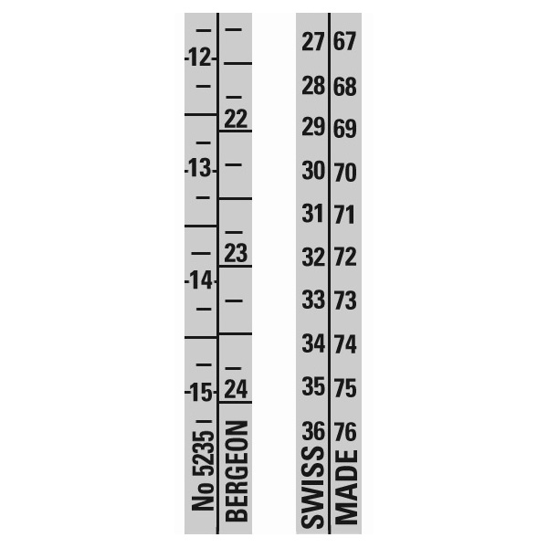 Bergeonr 5235-PN ringmeter, Delrin, zwart, FR, US, Ø, omtrek