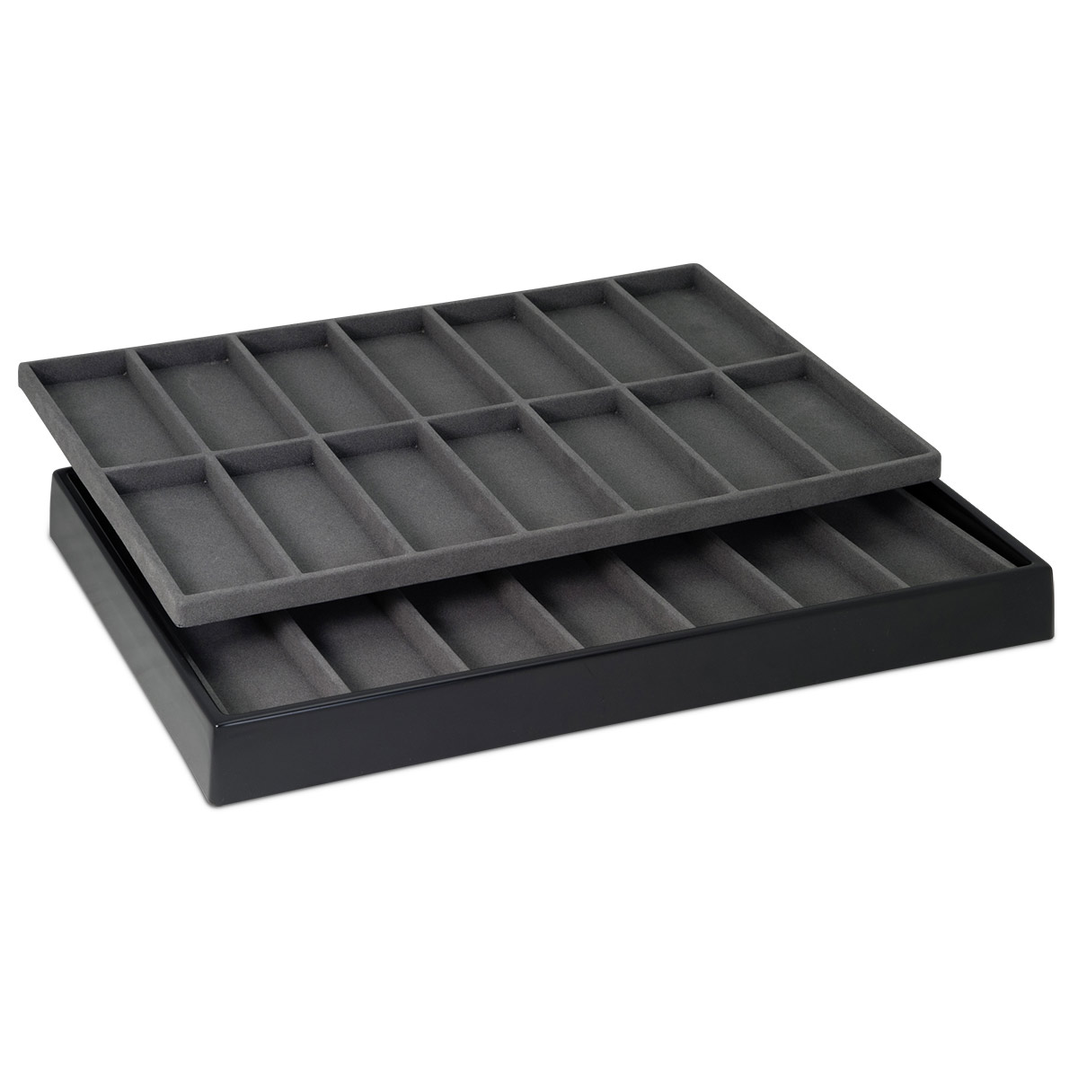 Großes Tablett, Kunststoff, schwarz, 461 x 320 x 40 mm