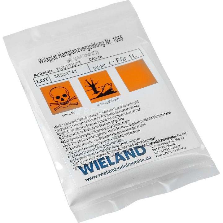 Hartglanzvergoldung Wilaplat Nr. 1055 Feingold mit 1 g Au/l, cyanidhaltig (Ansatzsalz für 1 Liter)
