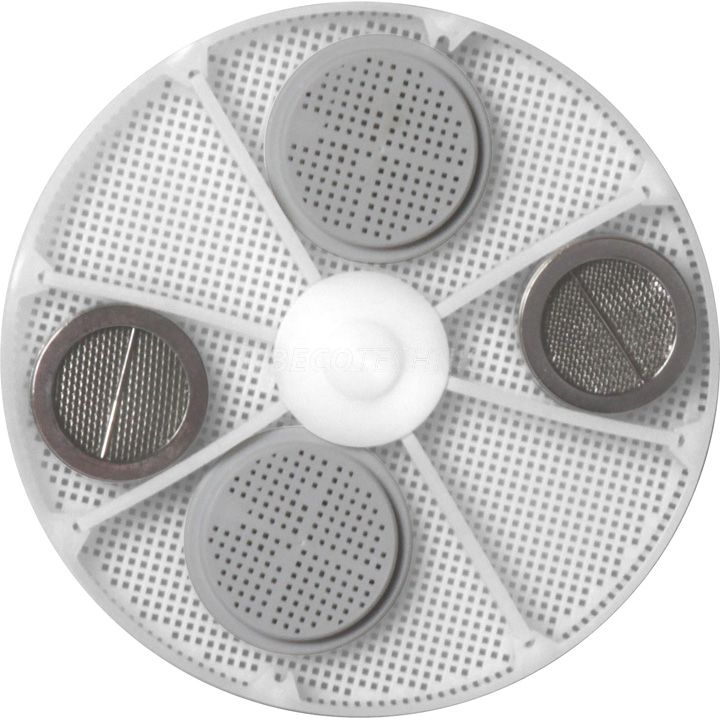 Mandje, kunststof, hoogte 8 mm (binnenhoogte 6,5 mm), Ø 80 mm, 6 vakjes, gecombineerd met 4 manden, voor
ACS 900